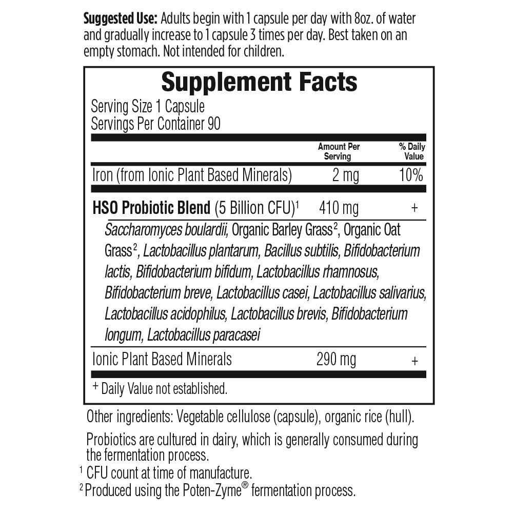 Tabela Nutricional Primal Defense® ULTRA Probiotic Formula