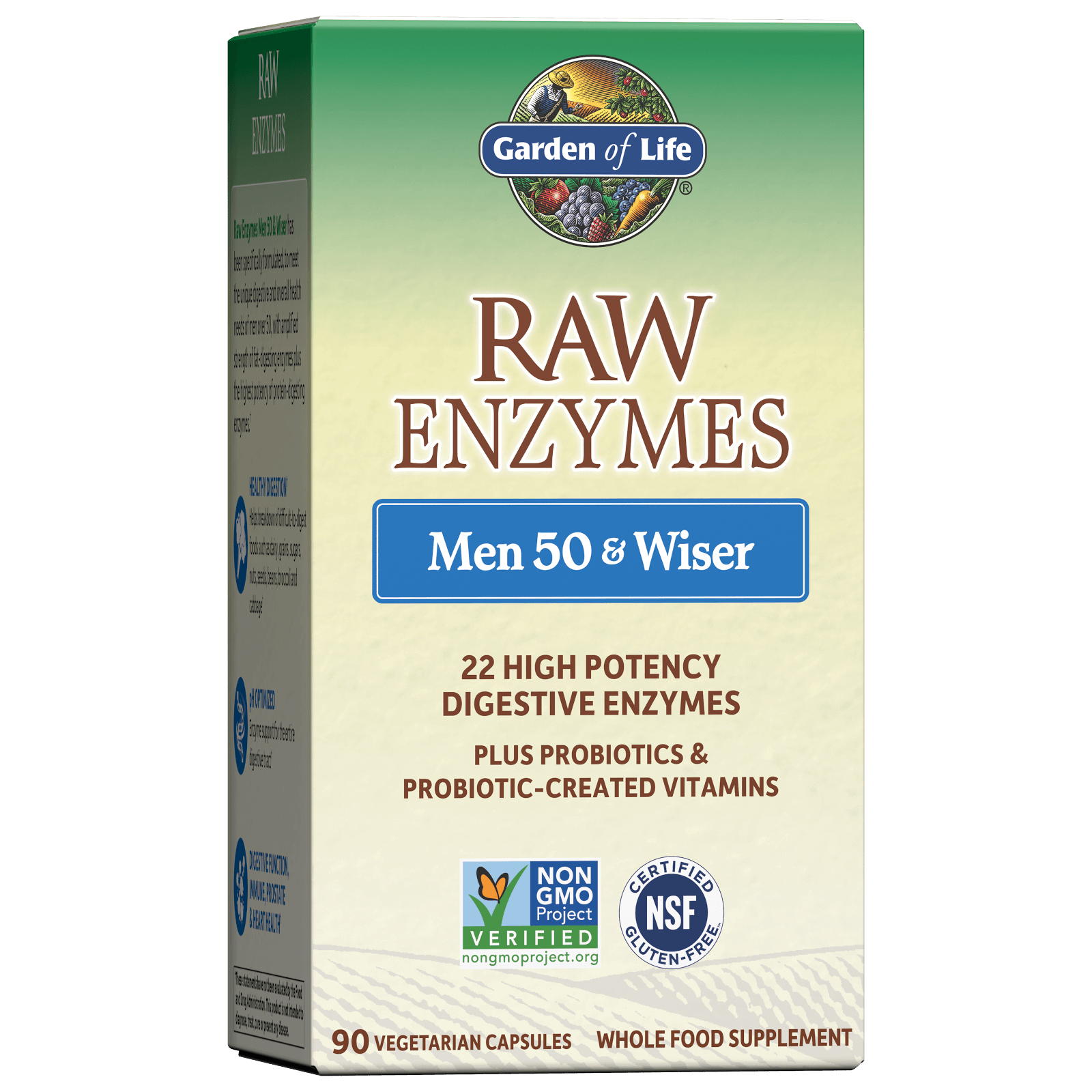 Raw Enzymes Men 50+ and Wiser - 90caps