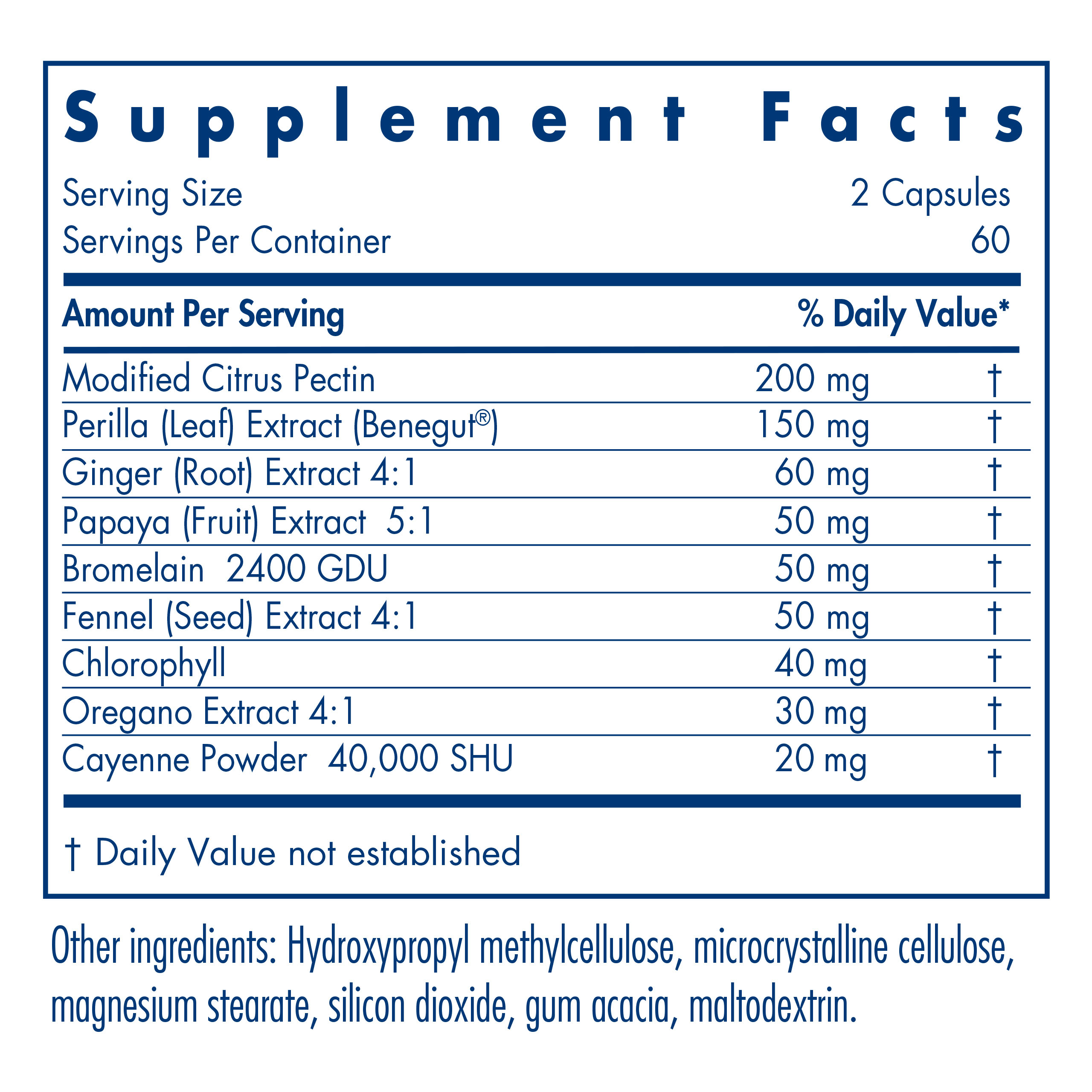 Tabela Nutricional Whole GI Wellness 120 Vegetarian Capsules