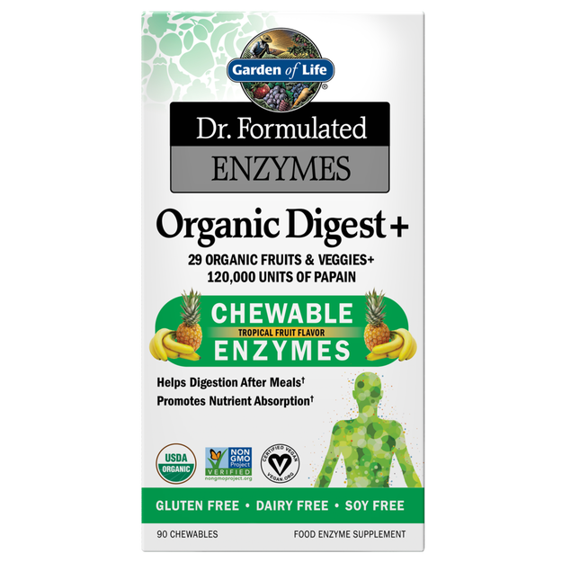 Dr. Formulated Enzymes Organic Digest+ Tropical Fruit Flavor