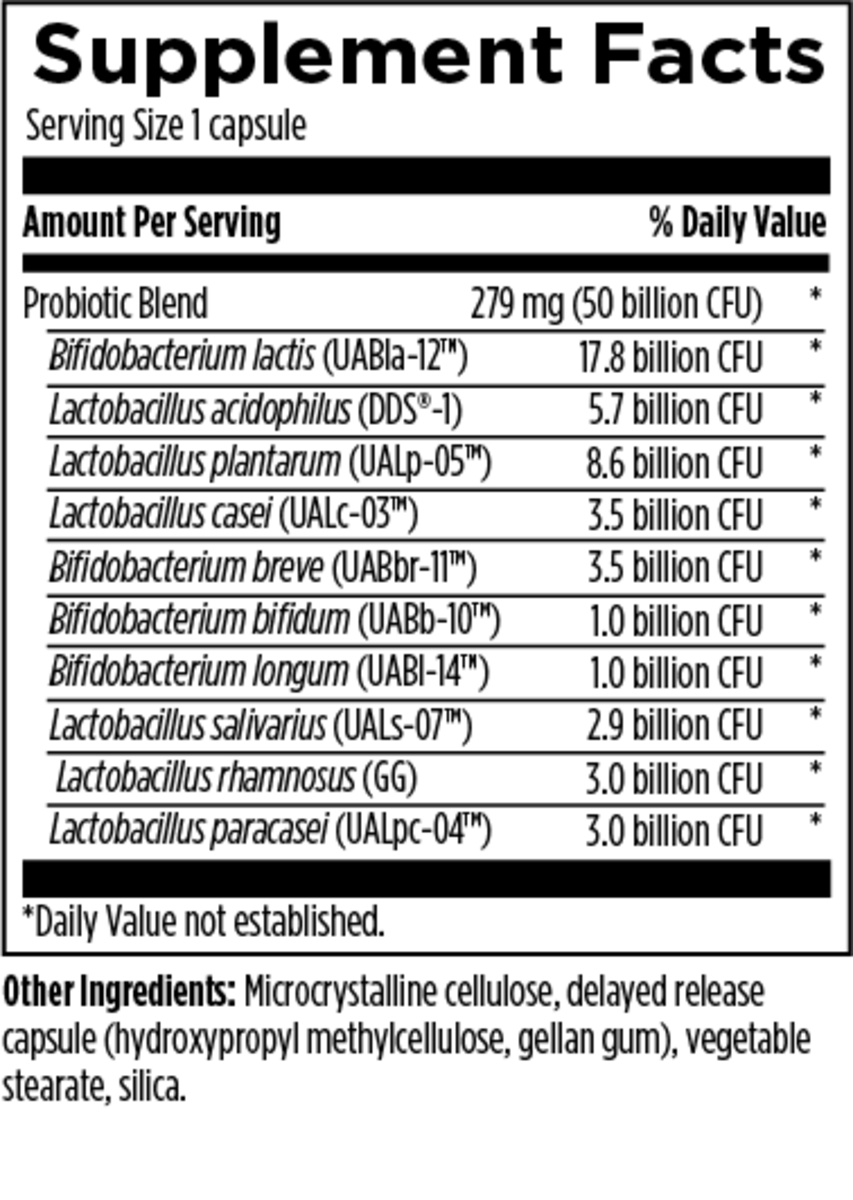 Tabela Nutricional Probiomed™ 50b - 30 cápsulas