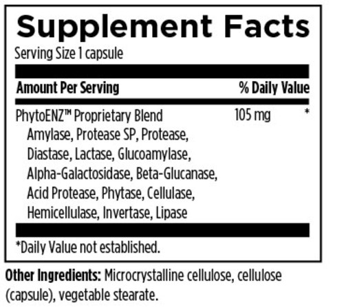 Tabela Nutricional Plant enzyme digestive formula - 90 cápsulas