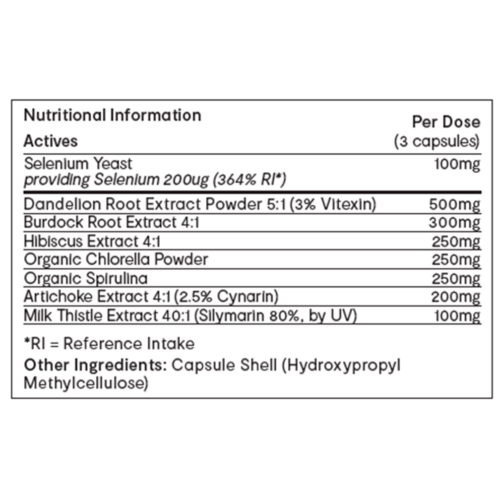 Tabela Nutricional Bio.Clear Endotox-LV 90 Cápsulas